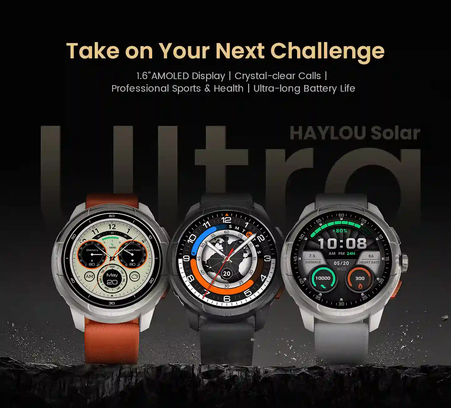 HAYLOU Solar Ultra AMOLED display close-up