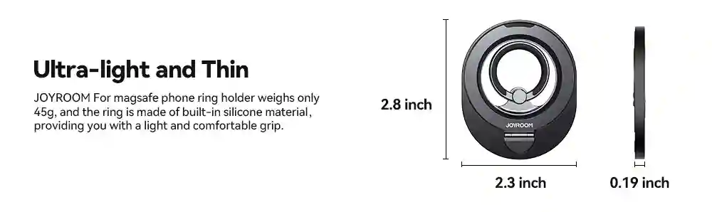 JR-ZS420 Magnetic Ring Holder showing 360° rotation