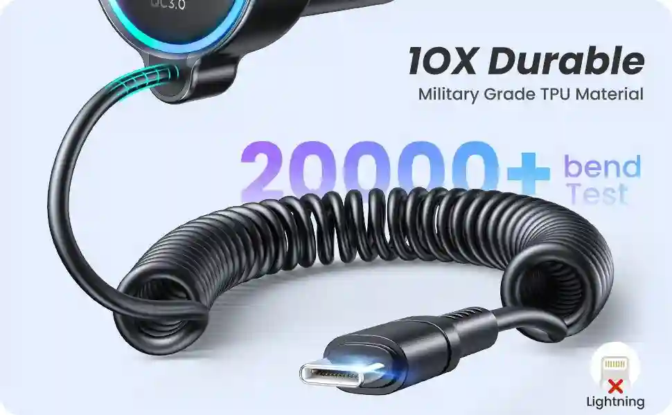 Built-in Type-C cable of JR-CL07 charger