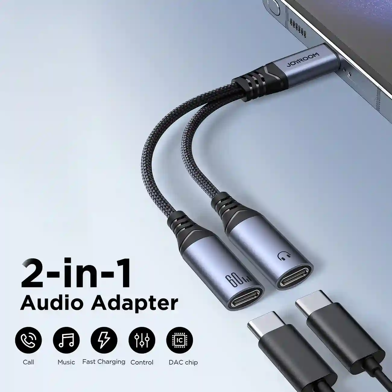 Joyroom SY-C03 2-in-1 Type-C Audio Adapter