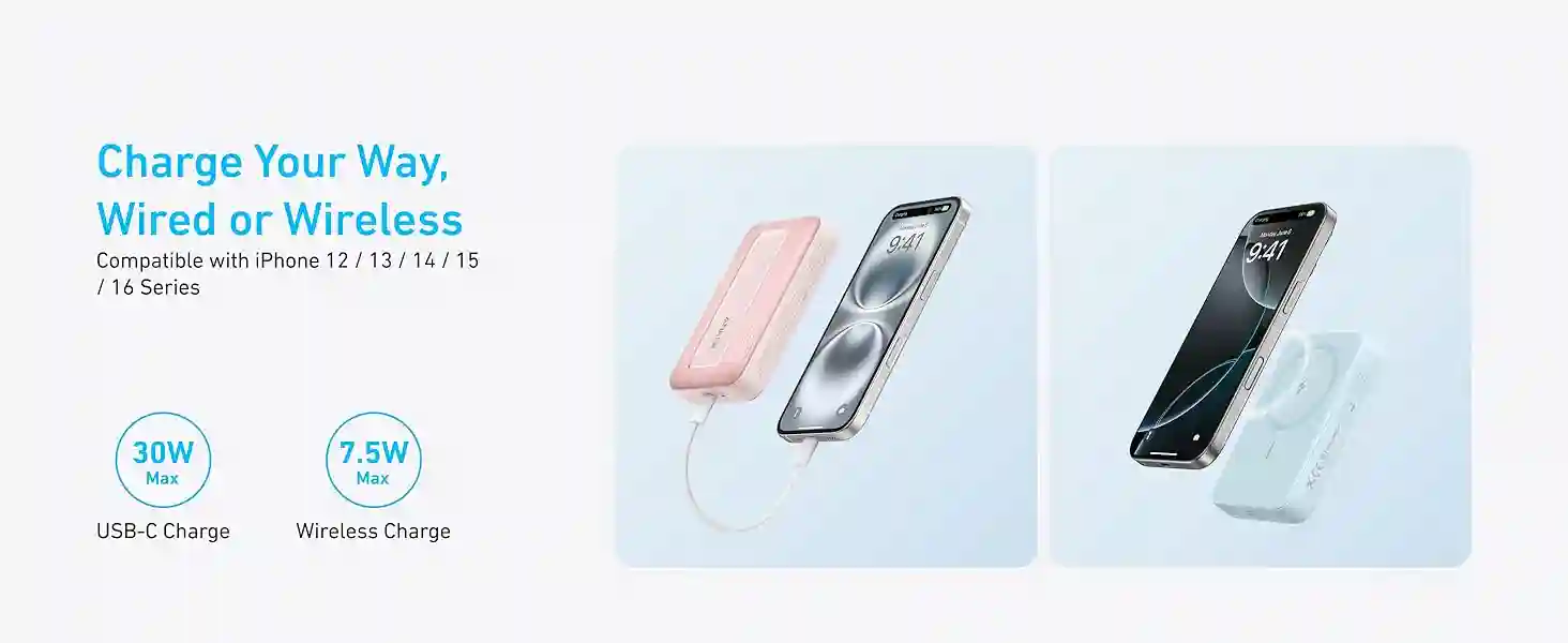 Zolo magnetic power bank attached to iPhone
