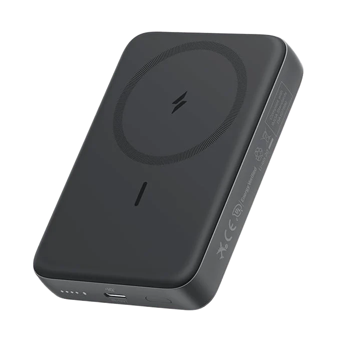 Anker A1684 on a desk with iPhone charging
