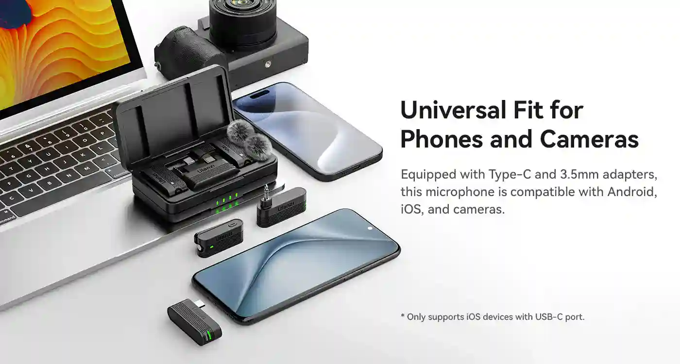 Ulanzi A100 Wireless Microphone in charging case