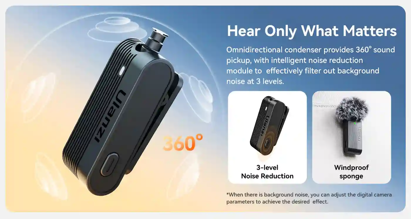 Podcaster recording with Ulanzi A100 Wireless Microphone
