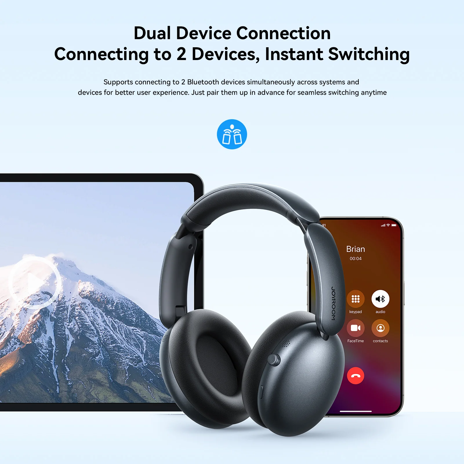 JOYROOM JR-JH1 Hybrid ANC Wireless Headphones-Black