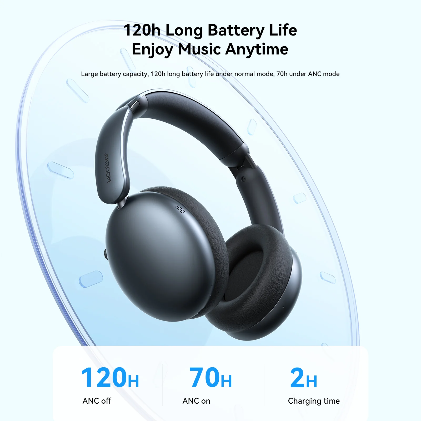 JOYROOM JR-JH1 Hybrid ANC Wireless Headphones-Black