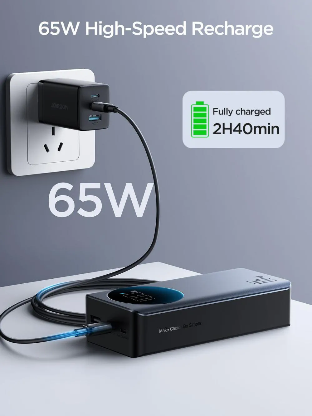 Joyroom JR-PBF05 30000mAh Digital Display 65W Super Fast Charger Power Bank