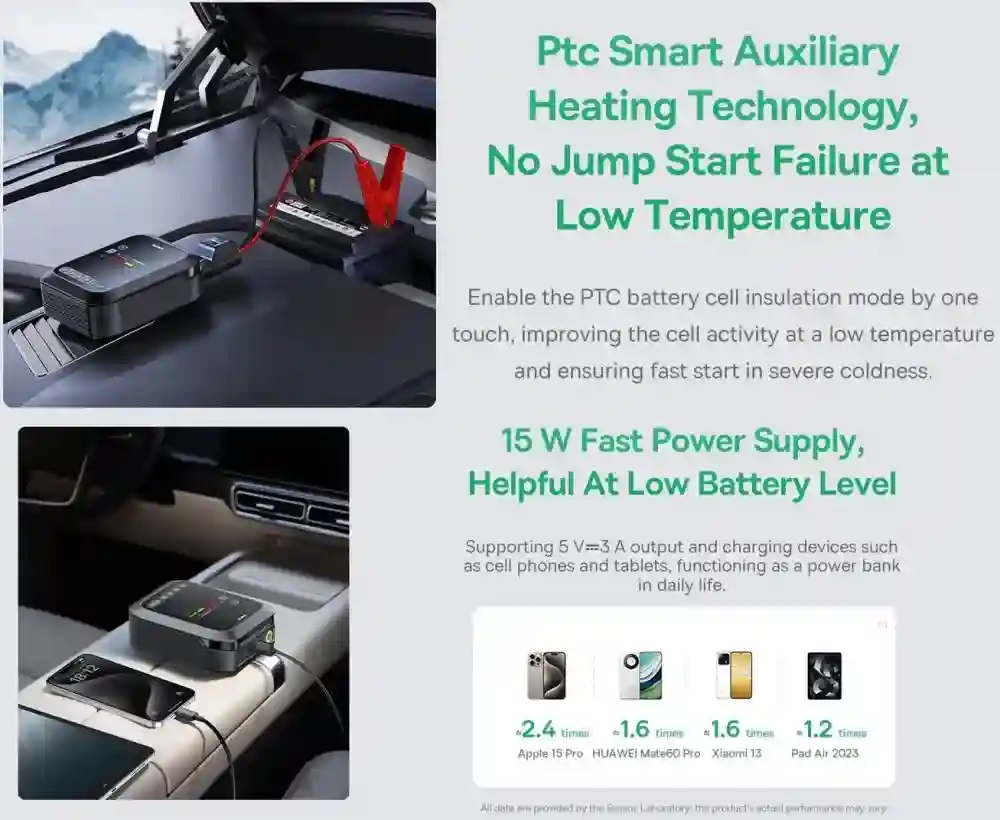Air inflator function on Baseus 4in1 jump starter
