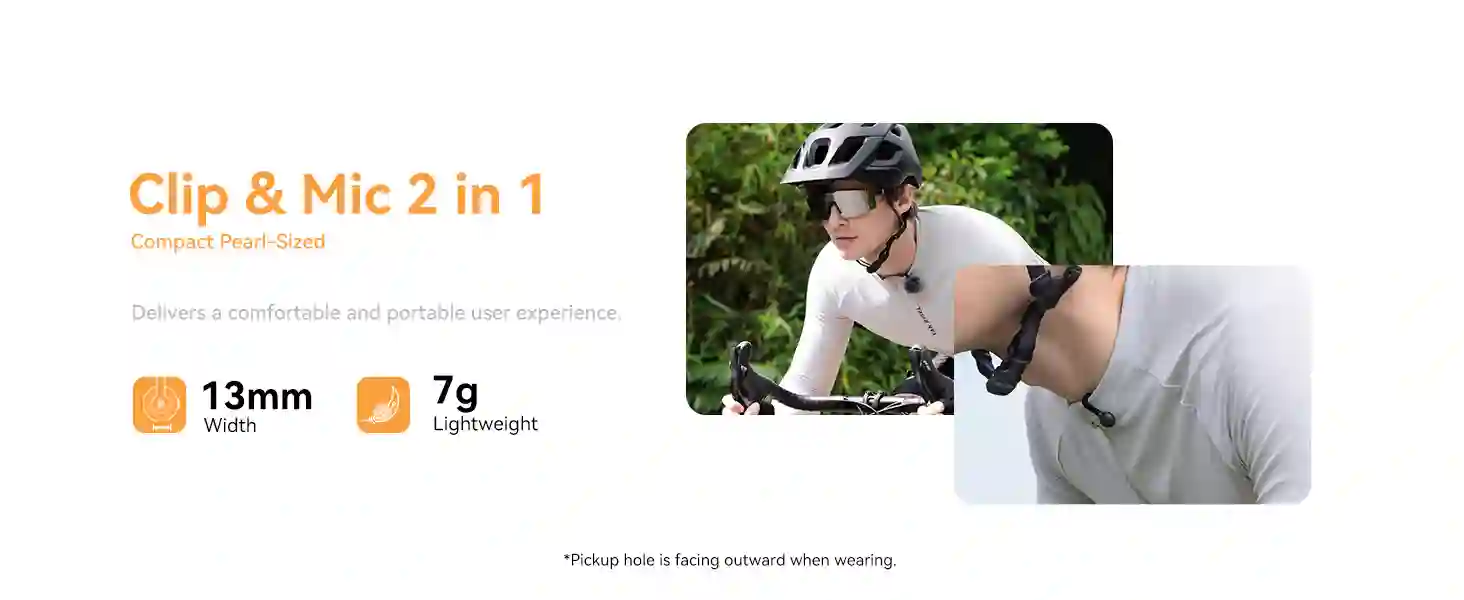 Close-up of Lark M2S titanium clip-on microphone