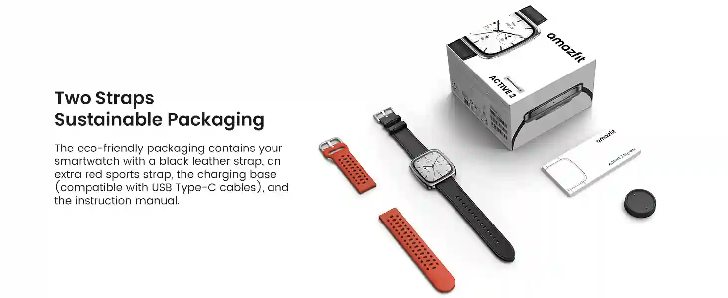 amazfit active 2 square smartwatch with sleep and stress tracking