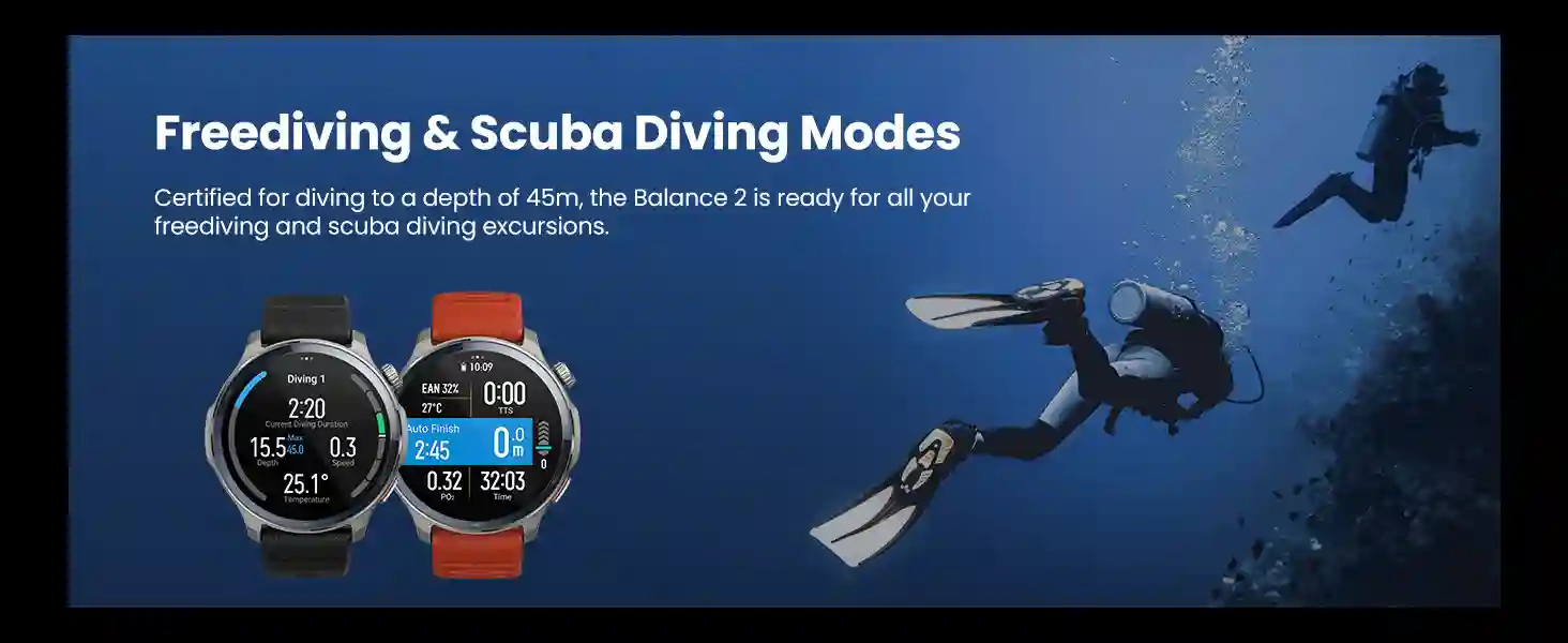 front view of amazfit balance 2 showcasing offline map navigation