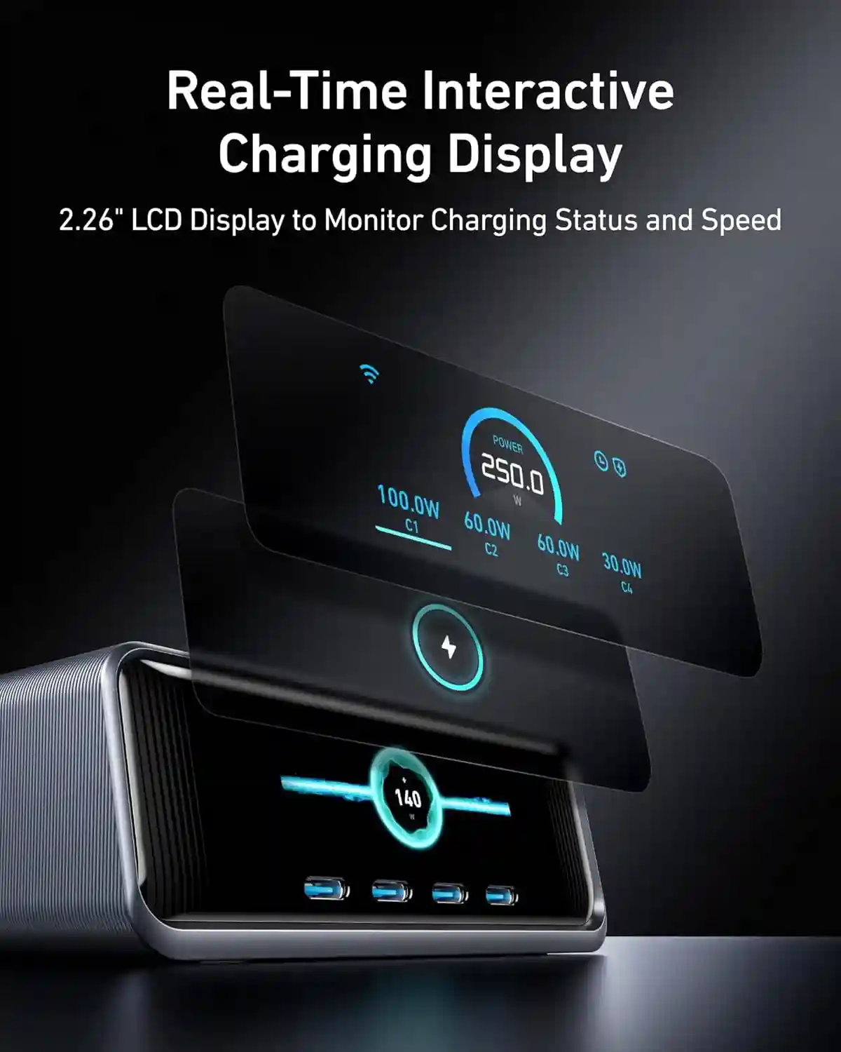 Anker Prime Charger 250W A2345 Type-C and USB-A ports