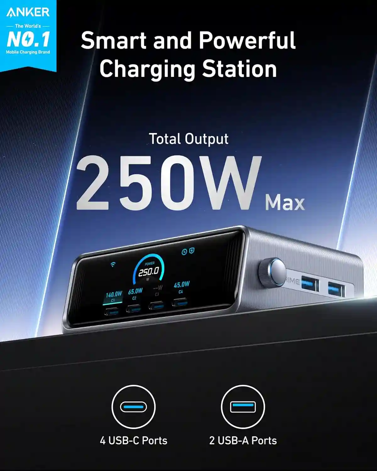 Anker Prime Charger 250W A2345 fast charging for laptops