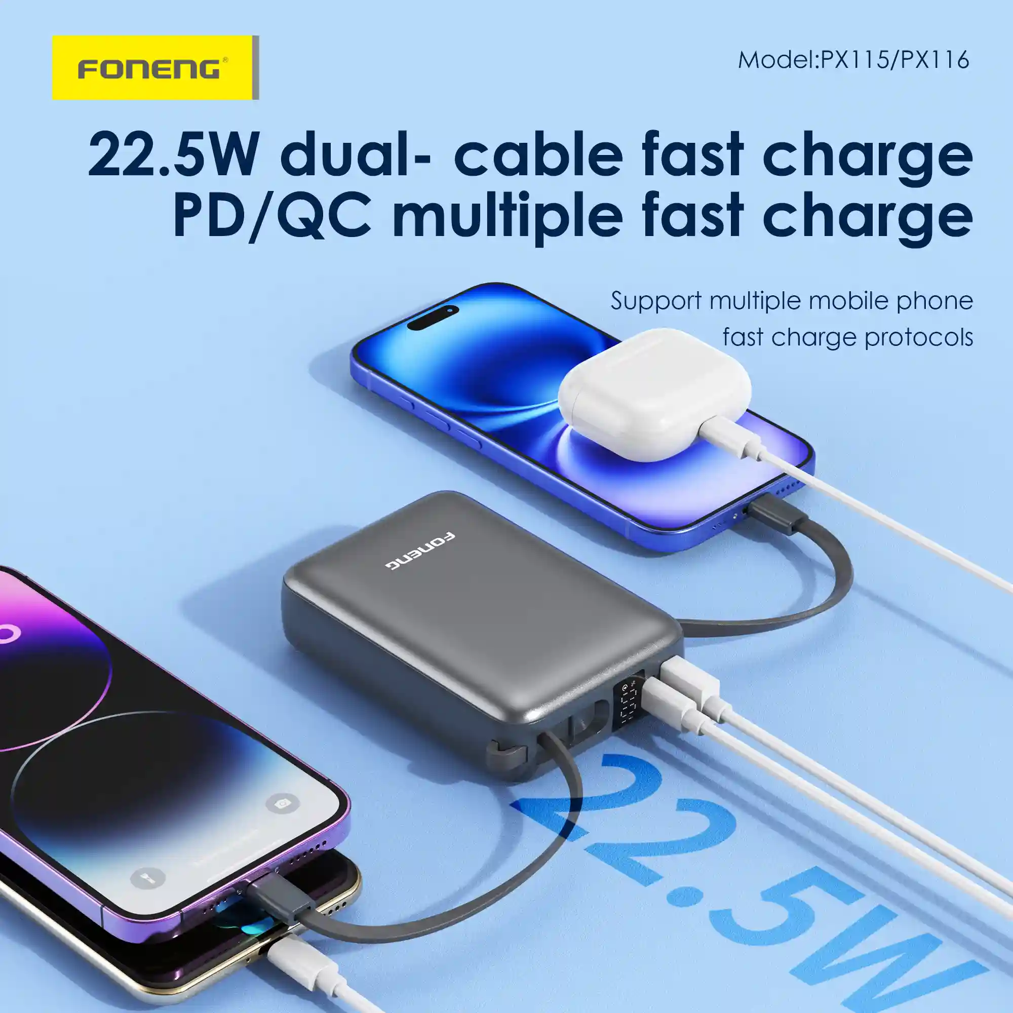 FONENG PX115 lightweight travel power bank