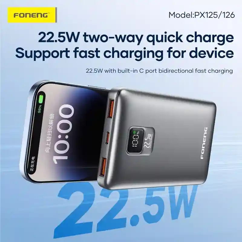 Foneng PX125 10000mAh power bank with LCD display