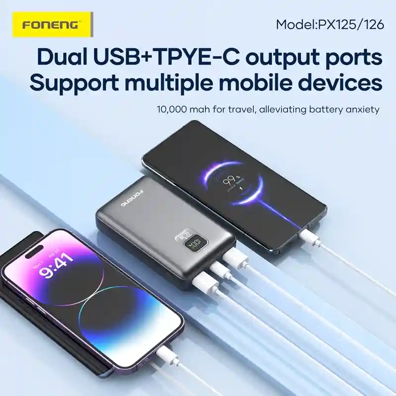 Dual USB + Type-C output Foneng PX125 charger