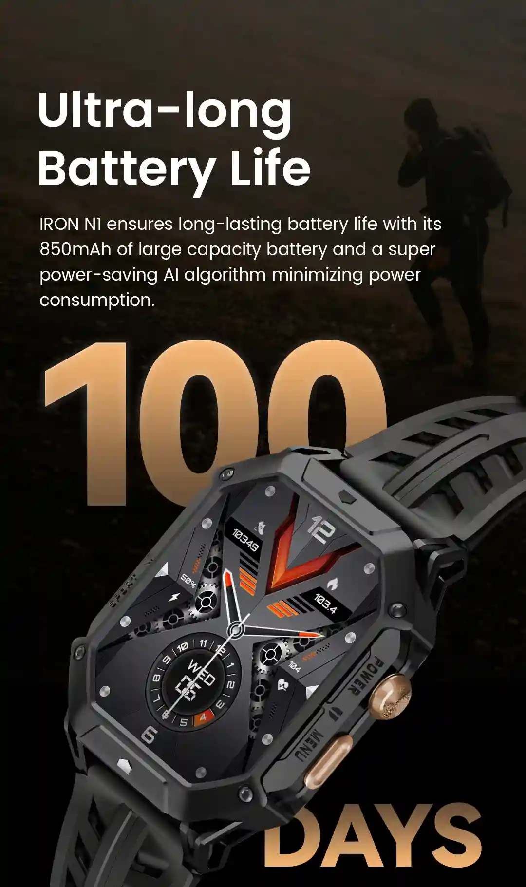 HAYLOU IRON N1 Smart Watch 30 Days Battery Life