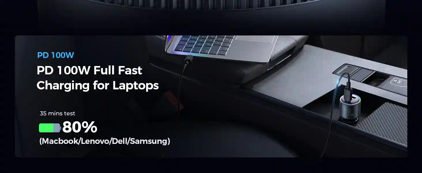 JOYROOM 120W dual PD + QC3.0 fast charging car adapter