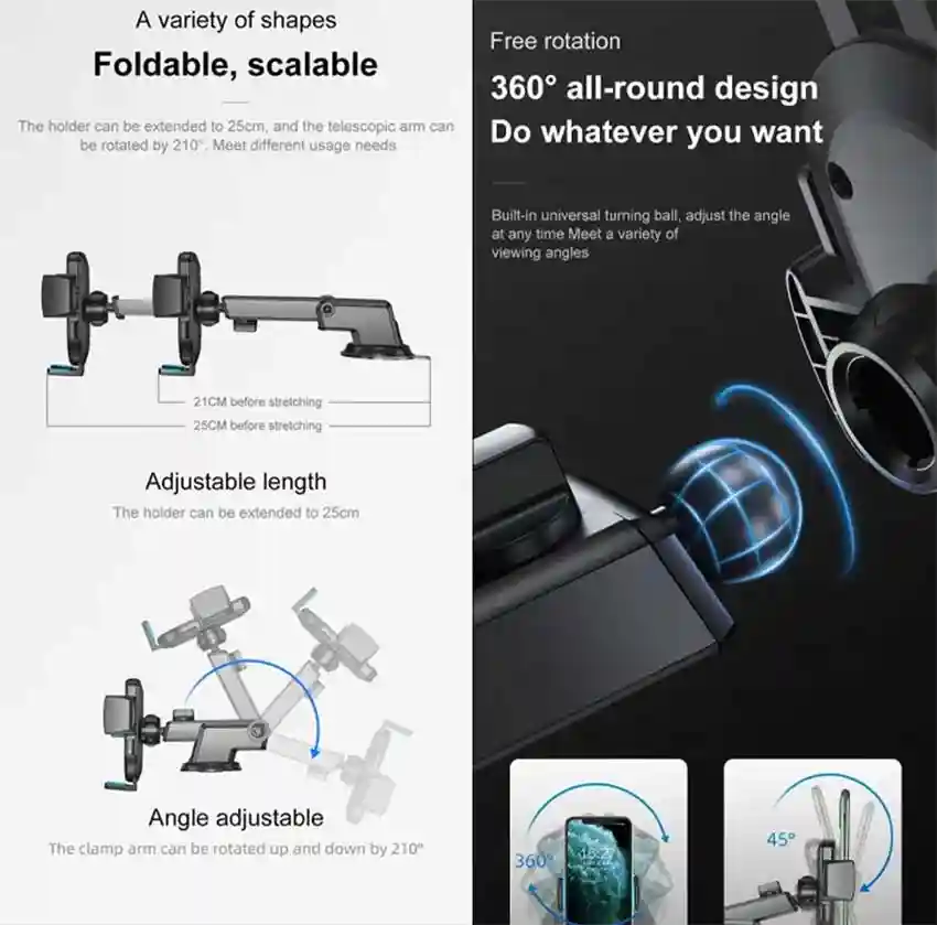 JOYROOM JR-OK3 Car Phone Holder adjustable telescopic arm