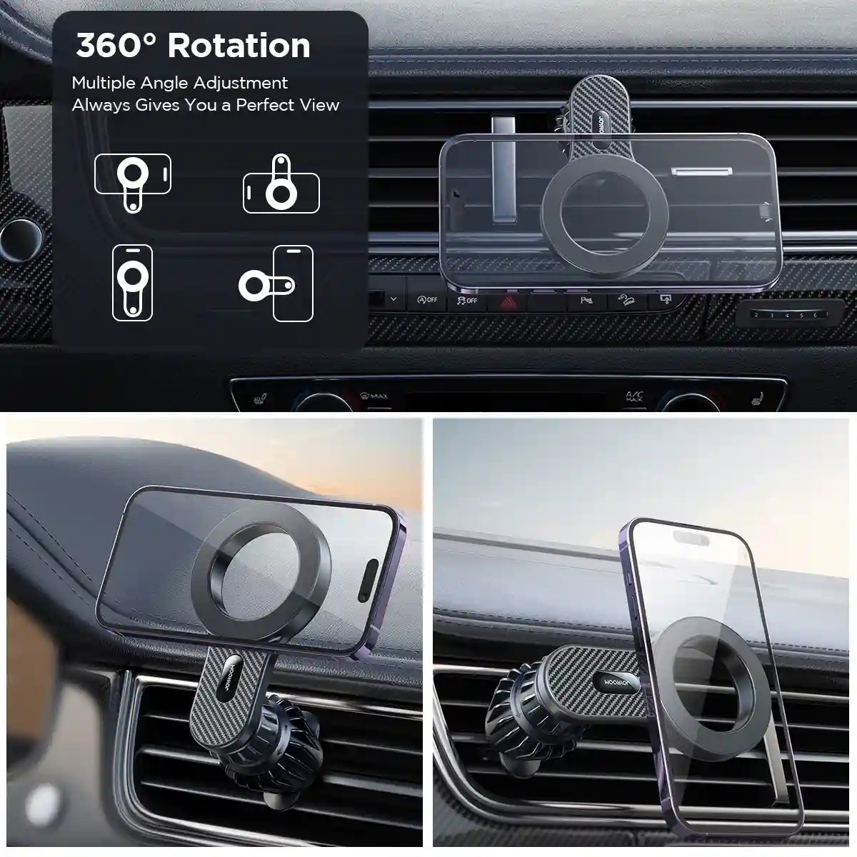 JOYROOM JR-ZS355 Magnetic Car Phone Mount secure vent hook