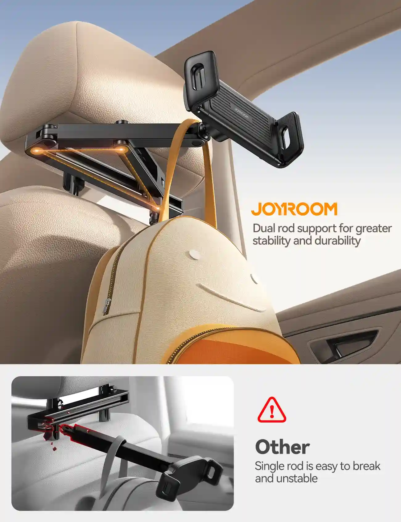 Foldable JOYROOM JR-ZS433 Car Tablet Holder with knob lock