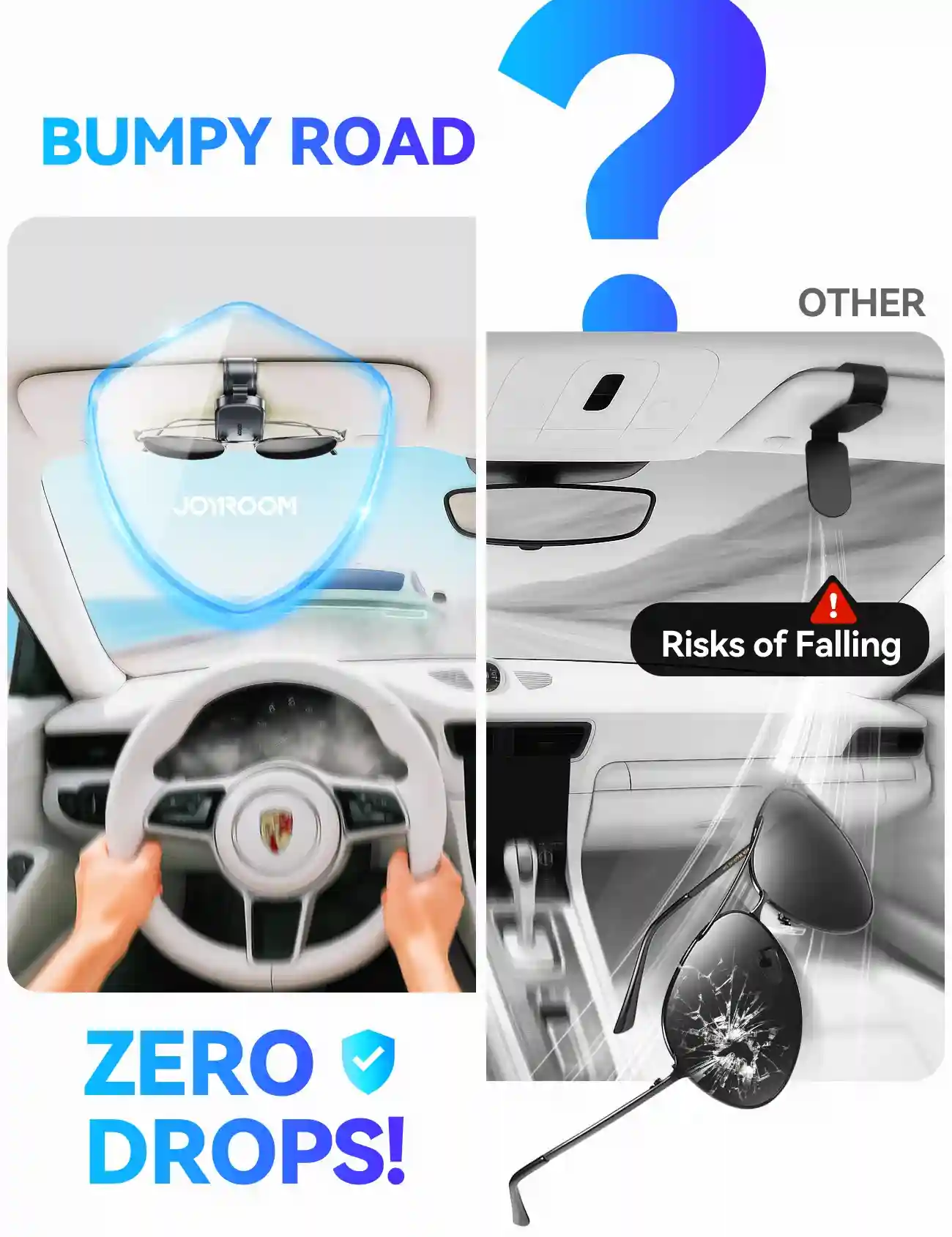 JOYROOM JR-ZS511 Car Visor Sunglasses Holder Clip