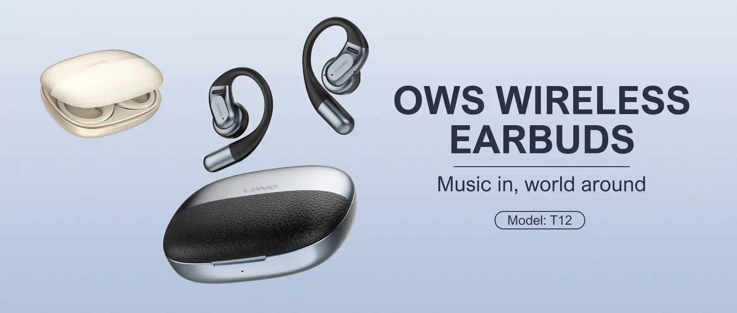 LDNIO T12 OWS wireless earbuds with charging case