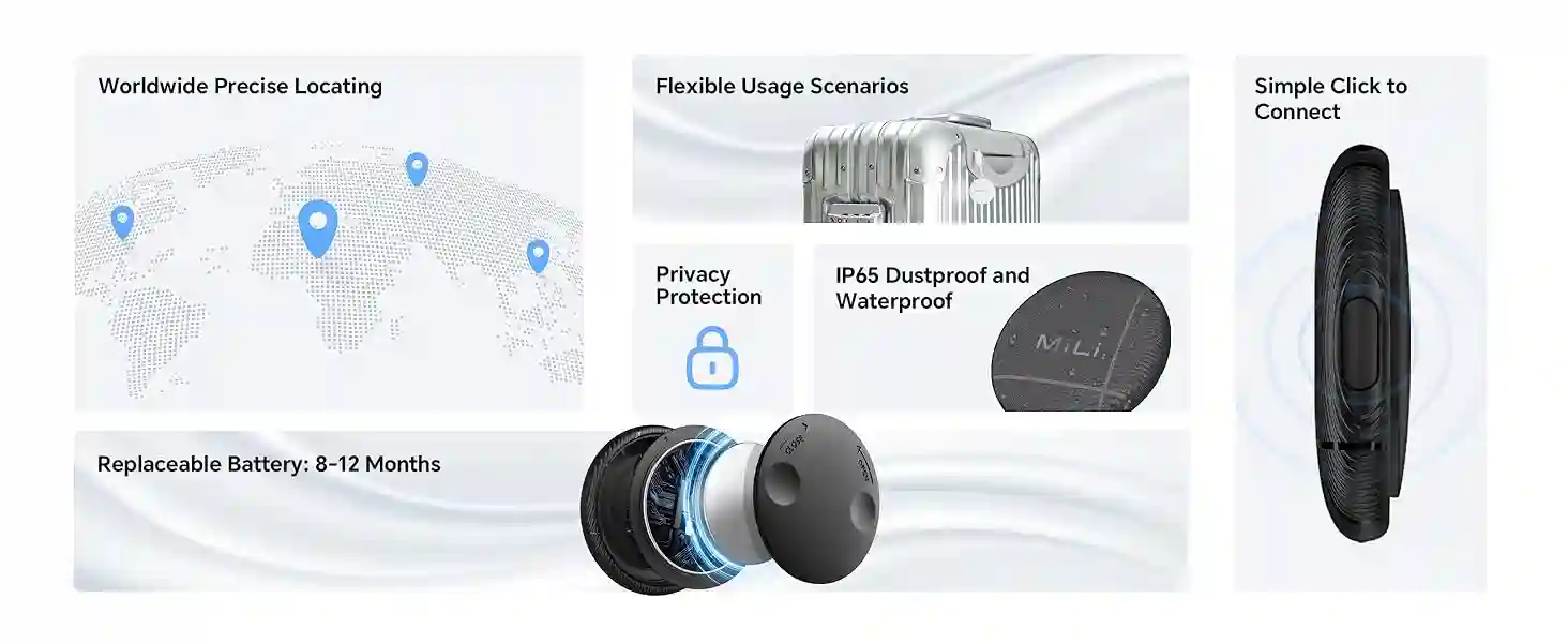 MiLi LiTag Duo item finder compatible with Apple Find My