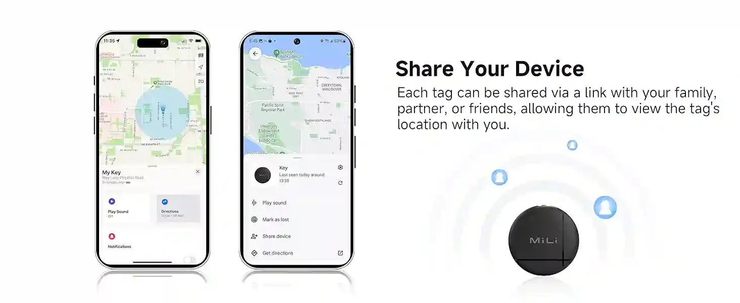MiLi LiTag Duo key and wallet tracker in white