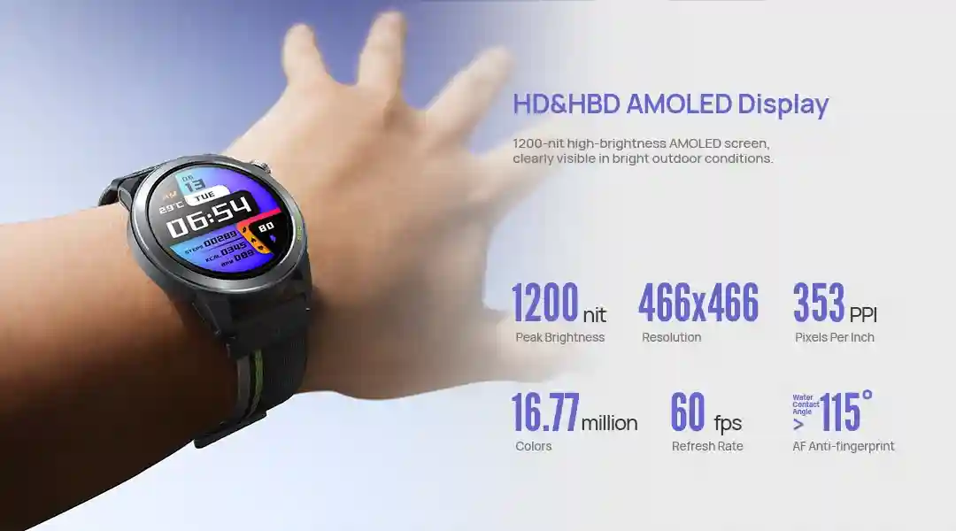 Mibro GS Active2 Smart Watch AMOLED 1.32 Inch GPS with VO₂ Max running stats