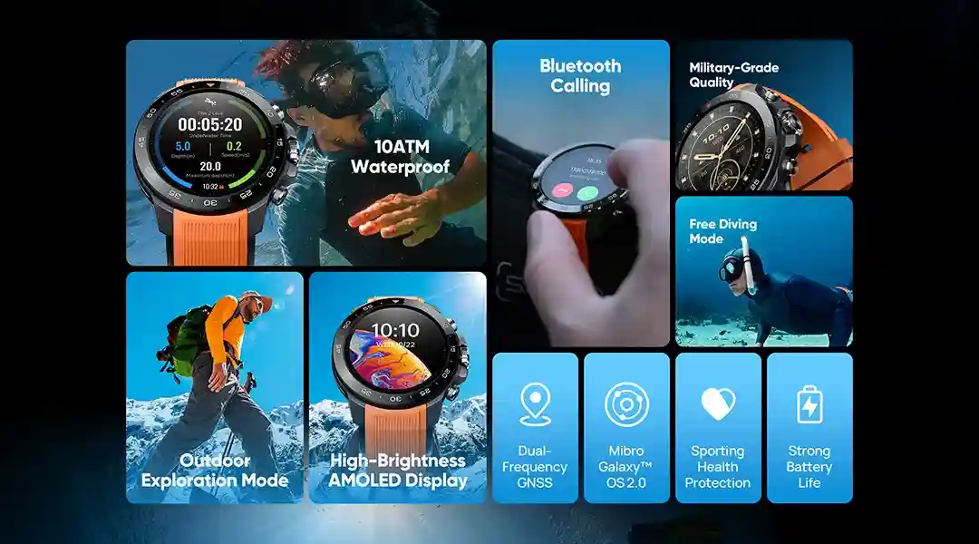 Mibro GS Explorer S 10ATM waterproof smartwatch
