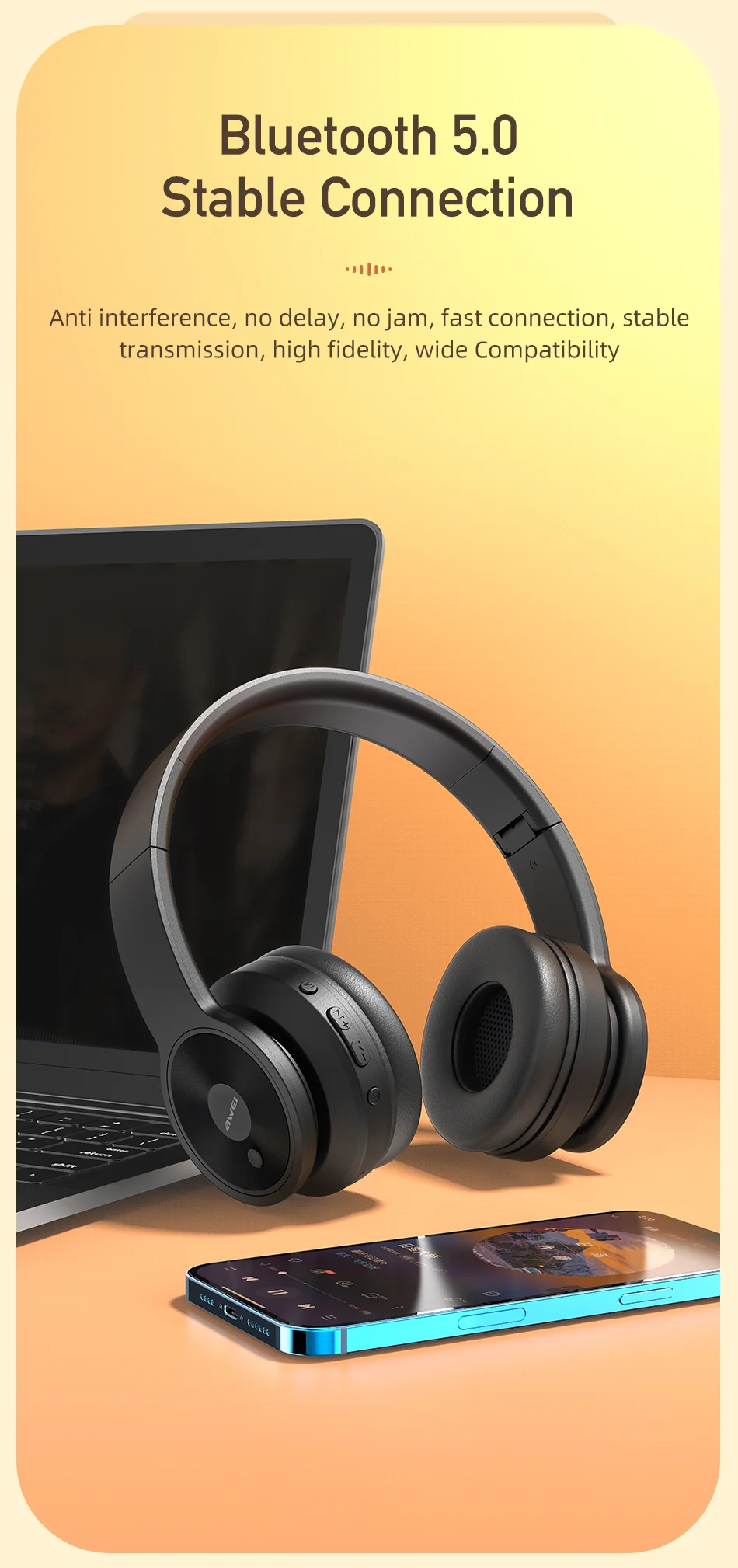 Awei A996BL Wireless Bluetooth Headphone