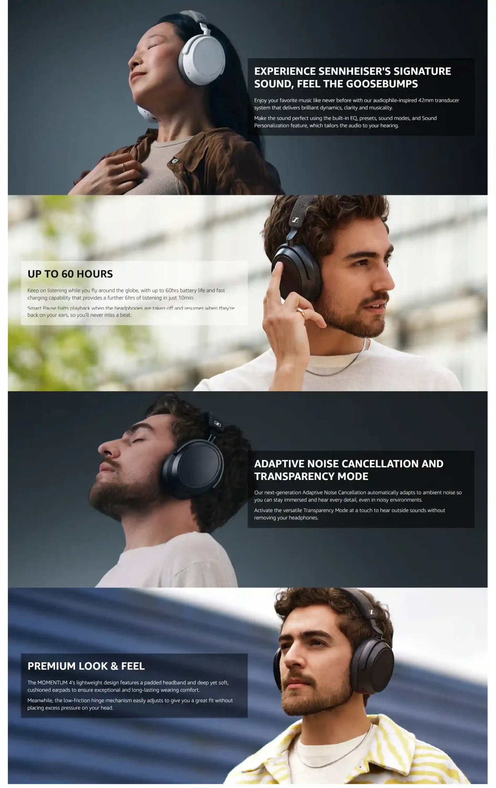 Sennheiser MOMENTUM 4 Wireless Headphones aptX Adaptive