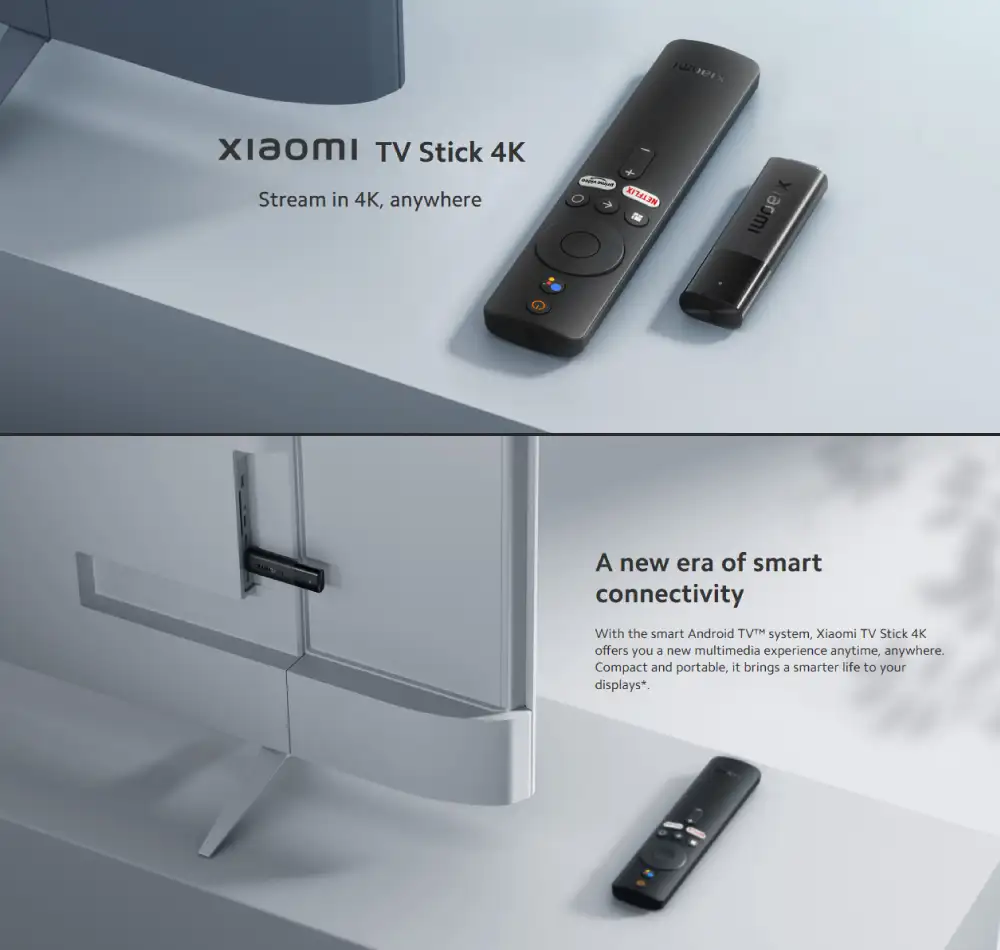 Xiaomi TV Stick 4K 2nd Gen with remote control design