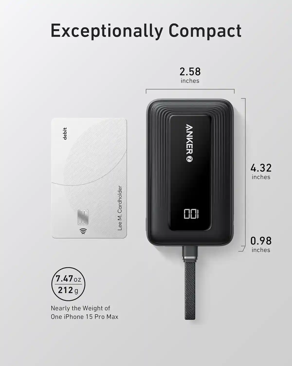 Anker Zolo Power Bank 10K 30W compact design