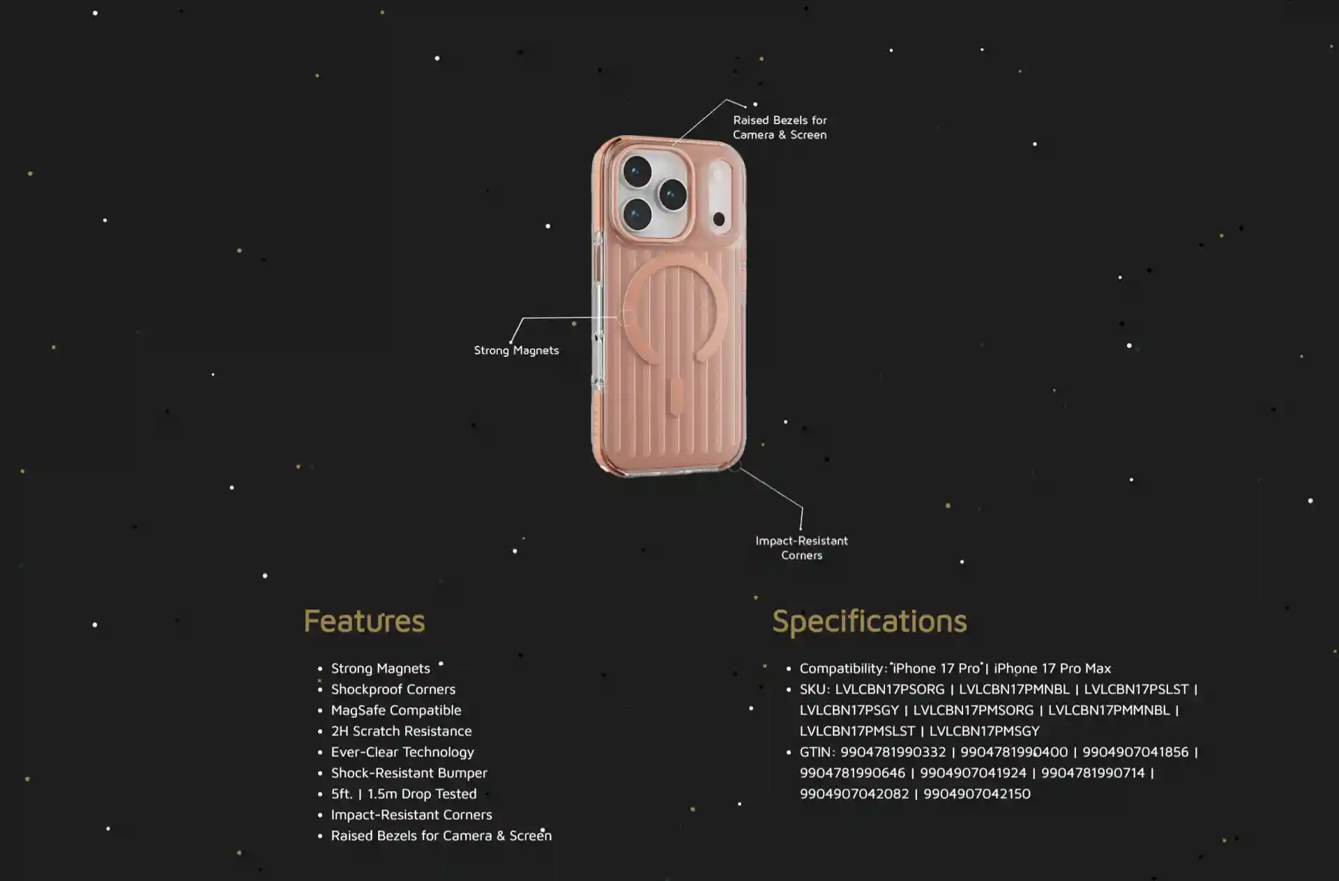 Levelo Cabin MagSafe Case for iPhone 17 Pro/Pro Max shockproof design