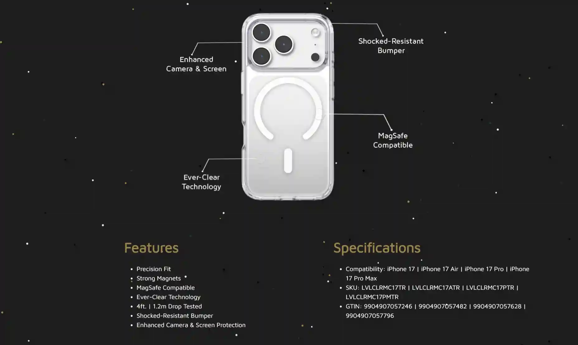 Levelo Clara MagSafe Clear Case for iPhone 17 Pro Max