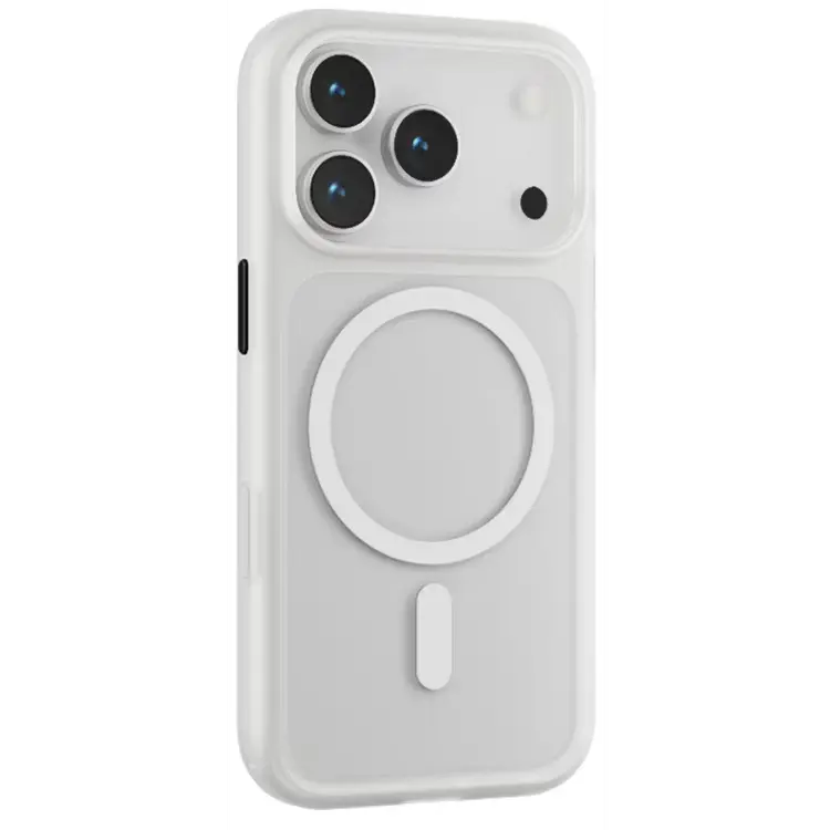 Stylish white Levelo Solo Matte MagSafe Case for iPhone 17 Pro/Pro Max