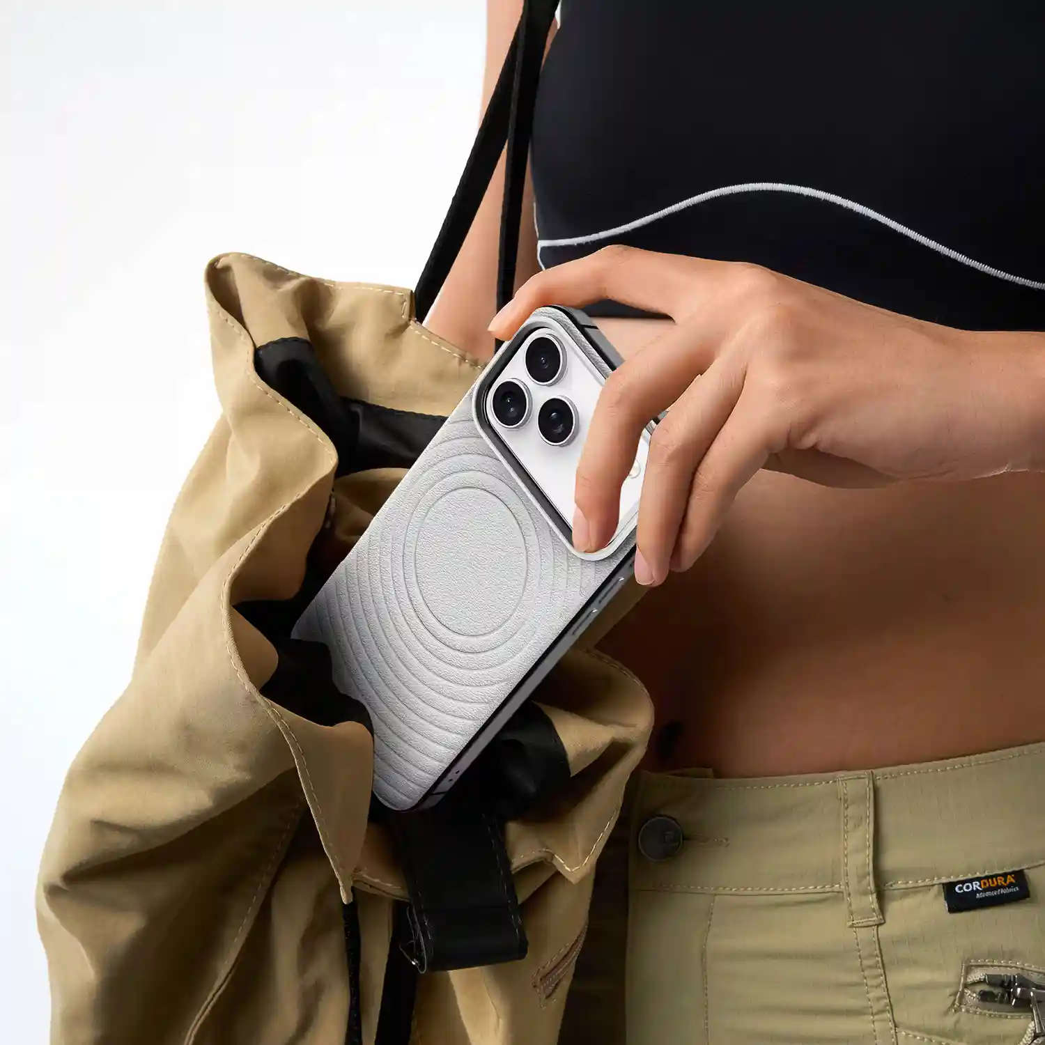 Levelo Spirale PU Leather Hybrid Case for iPhone 17 Pro Max