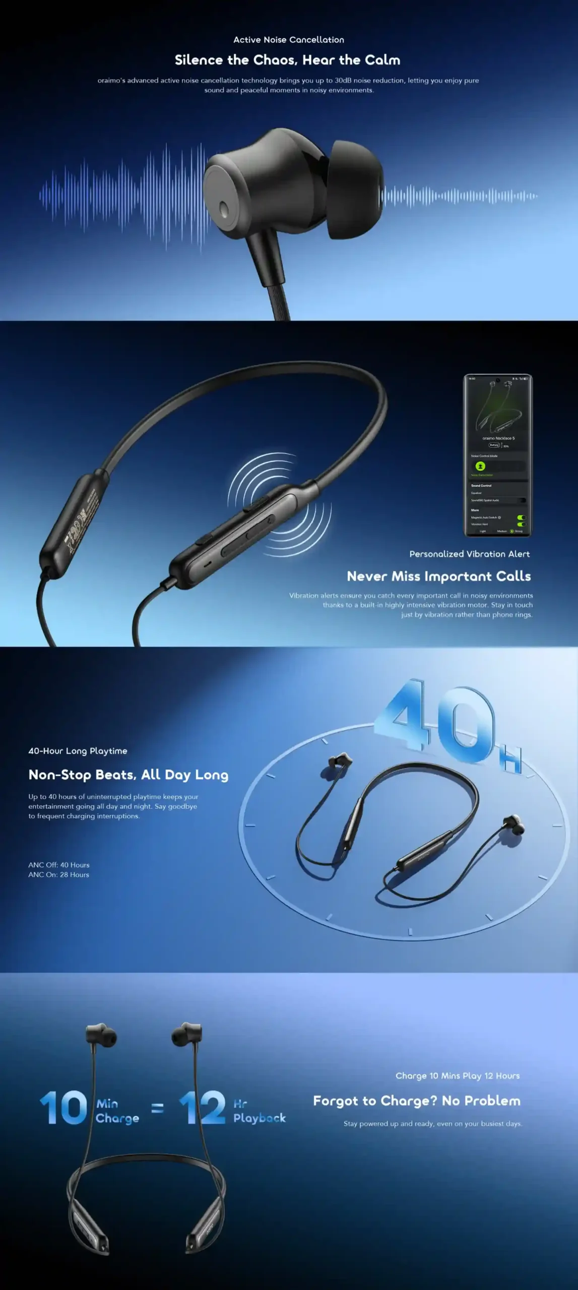 Oraimo Necklace 5 OEB-611 neckband with Sound360 audio