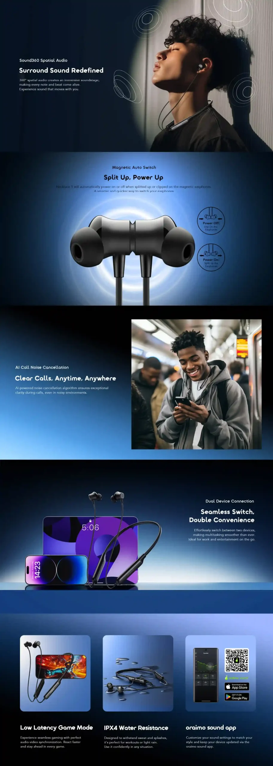 Oraimo Necklace 5 OEB-611 fast charging feature