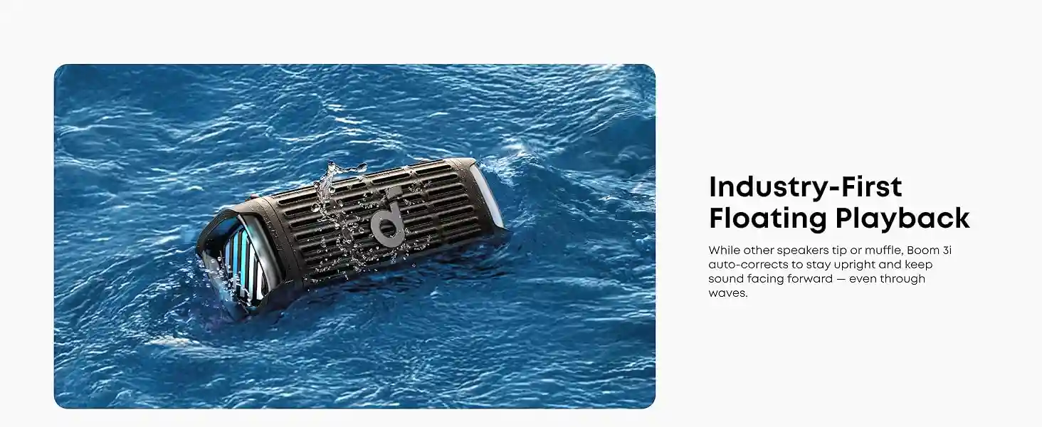 Soundcore Boom 3i by Anker rugged outdoor speaker delivering 50W booming bass for beach parties