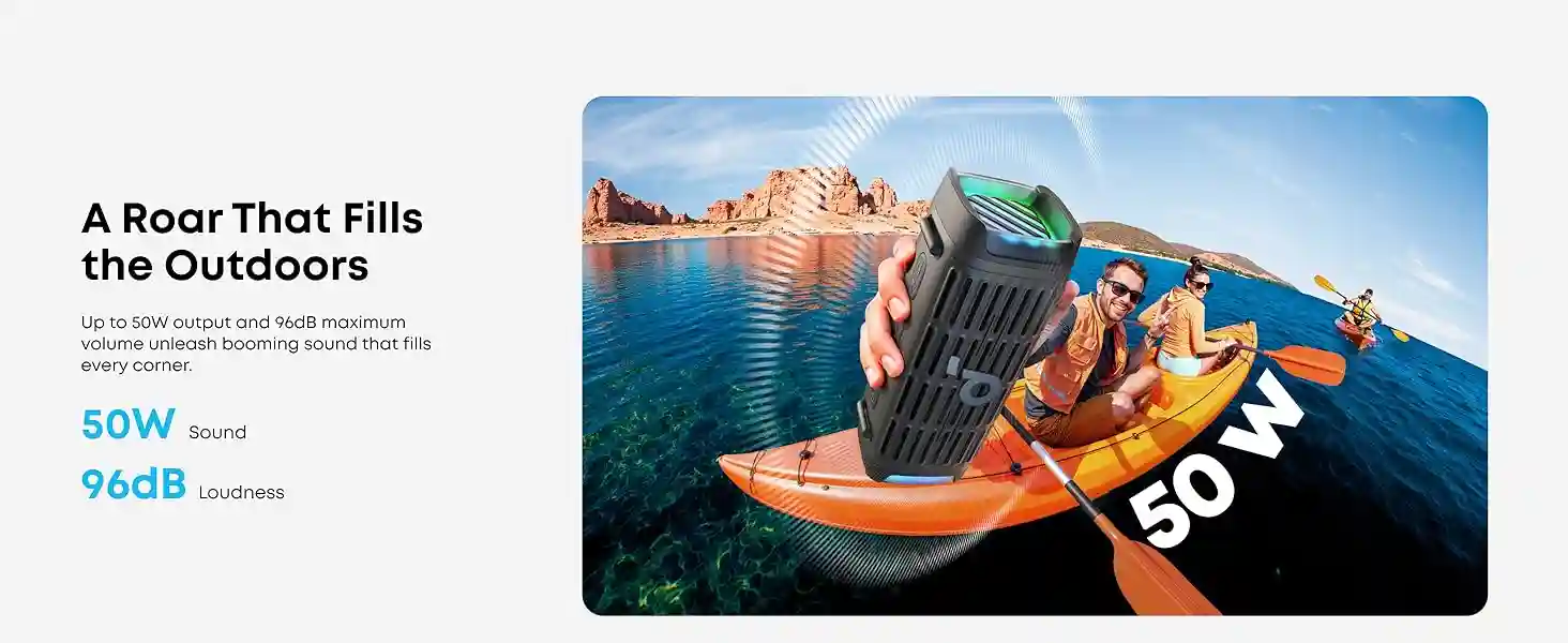 Saltwater-resistant Soundcore Boom 3i by Anker with ultra-durable shockproof design