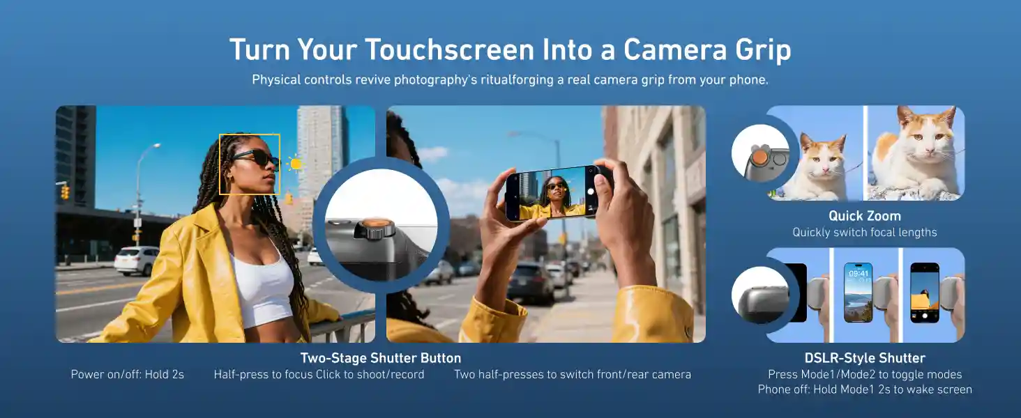 TELESIN Fun Shot Magnetic Grip 2 Tripod Compatible Design