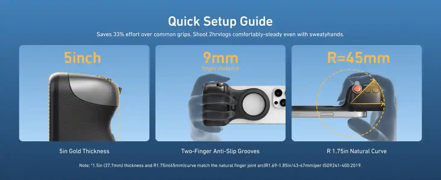 TELESIN Fun Shot Magnetic Grip 2 Lightweight Portable Camera Grip