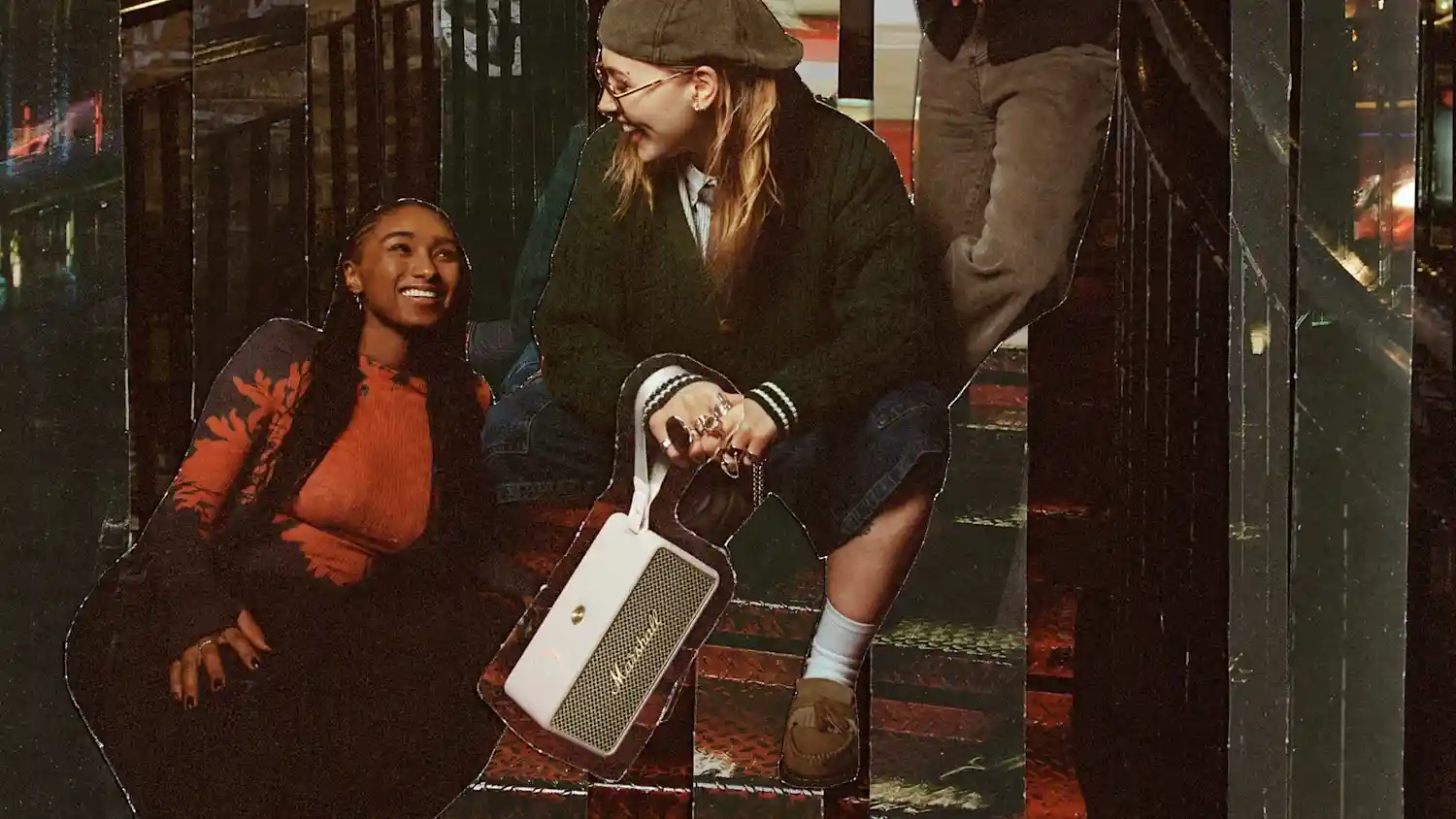 Front view of Marshall Middleton II Portable Speaker showcasing iconic Marshall logo and 360° sound grille.