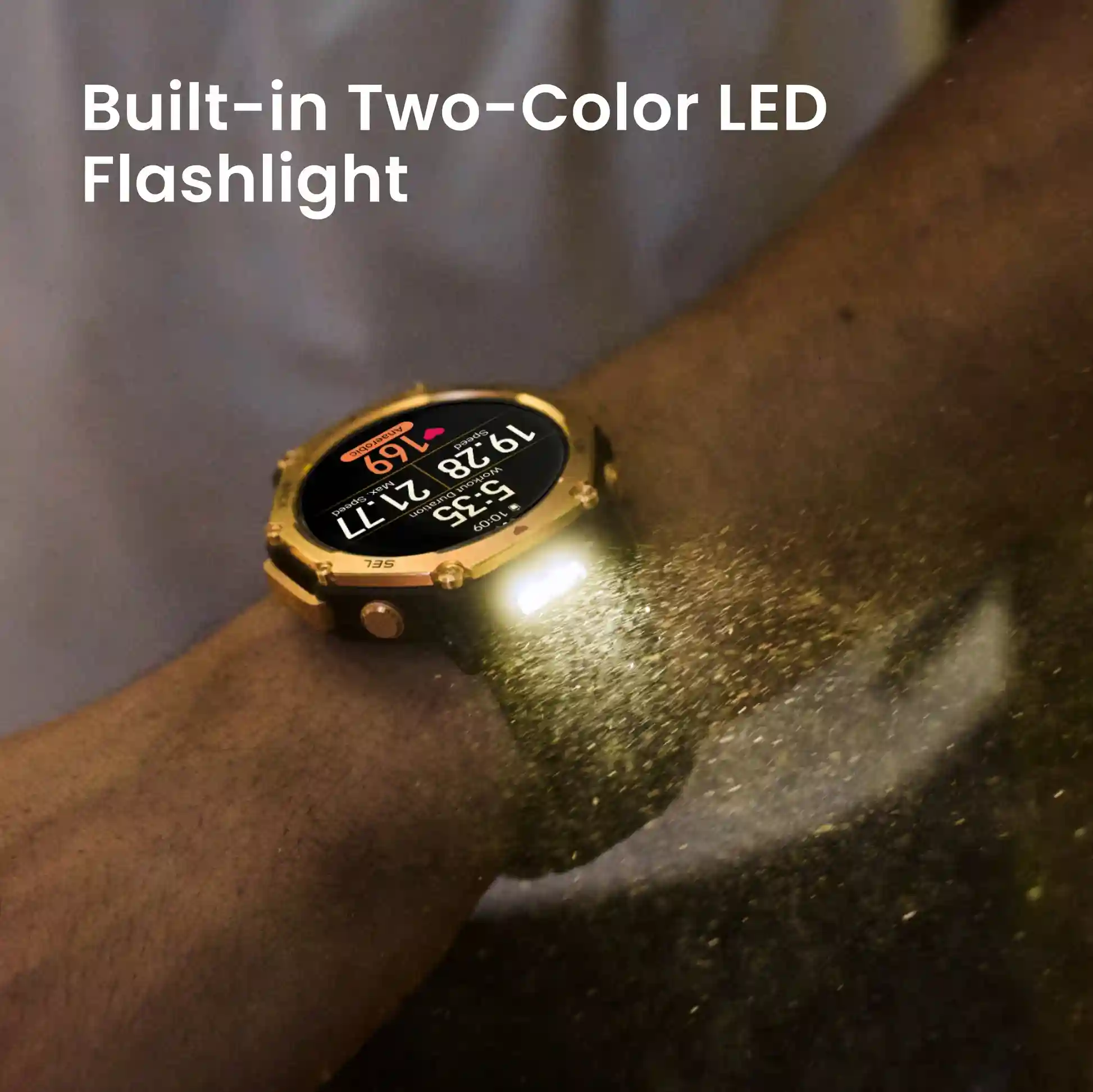 Rugged Amazfit T-Rex 3 Pro smartwatch with titanium bezel