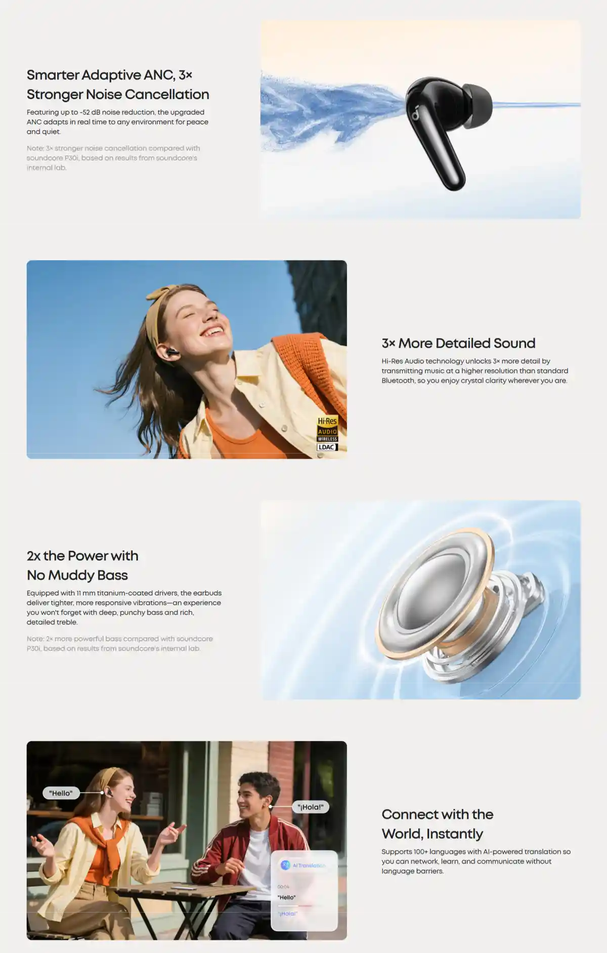 anker soundcore p31i earbuds real time ai translation feature