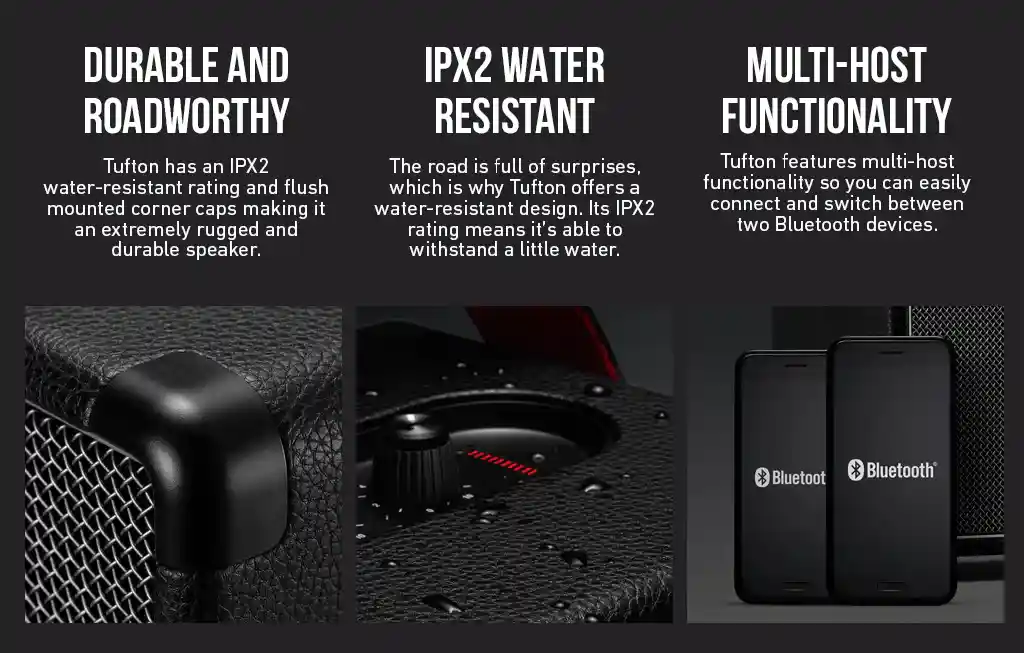 Customizable sound with bass and treble control on Marshall Tufton