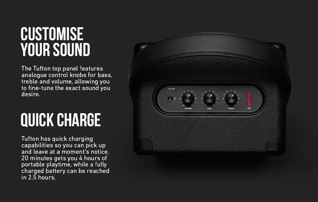 Water-resistant Marshall Tufton portable speaker for outdoor adventures